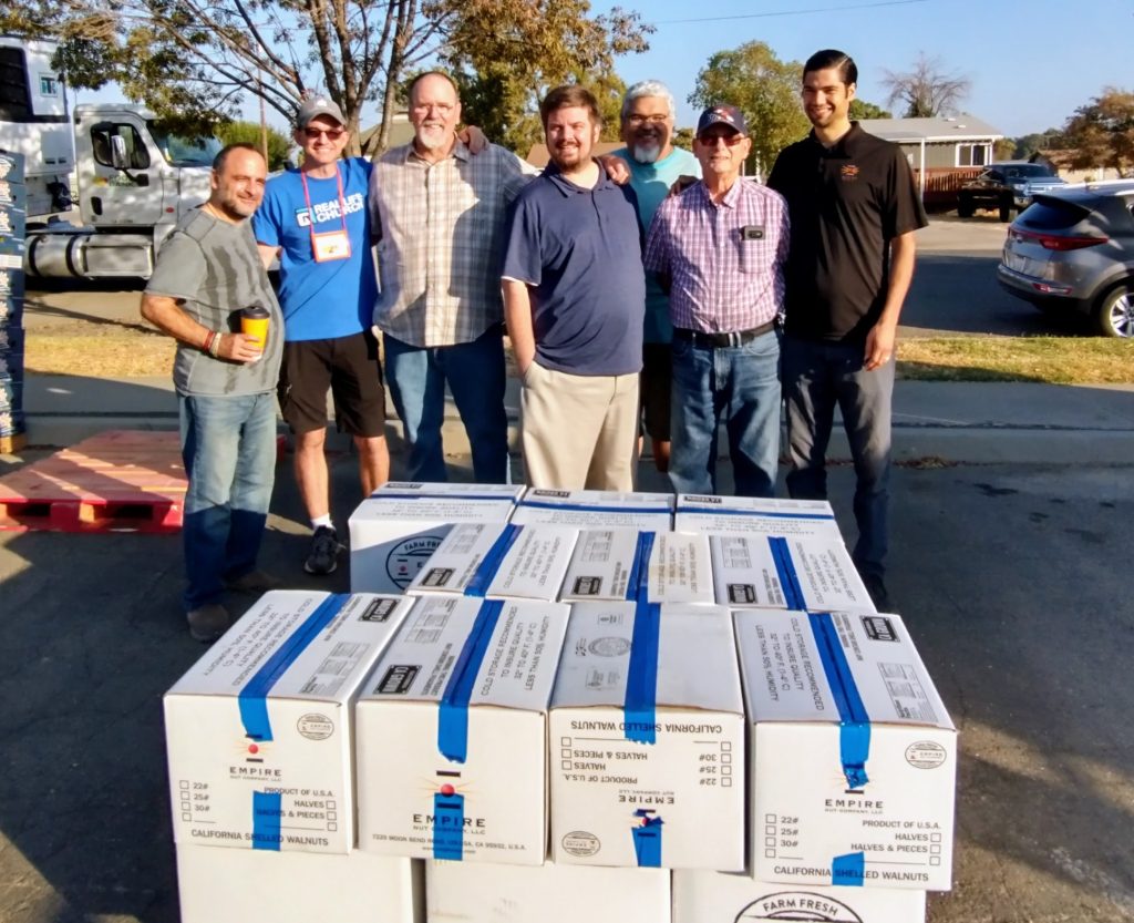 Community members receiving support from local church ministries.